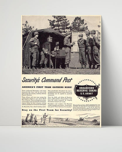 Vintage War Poster Unframed- Securitys Command Post