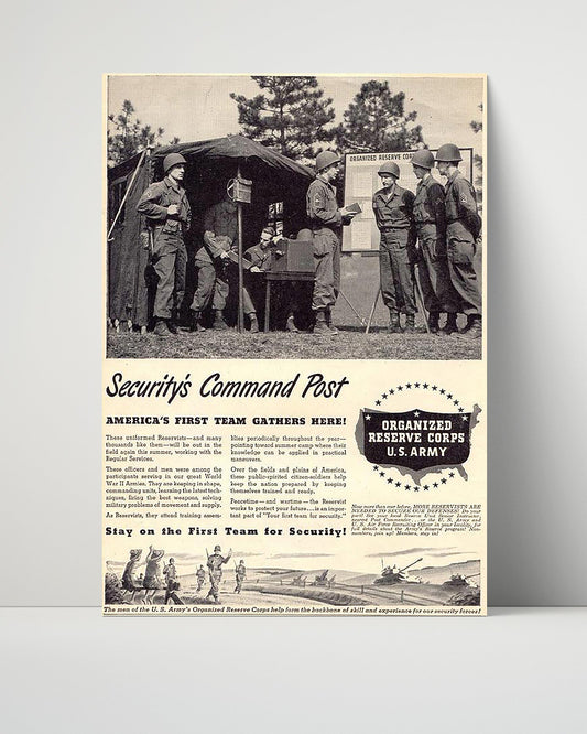 Vintage War Poster Unframed- Securitys Command Post