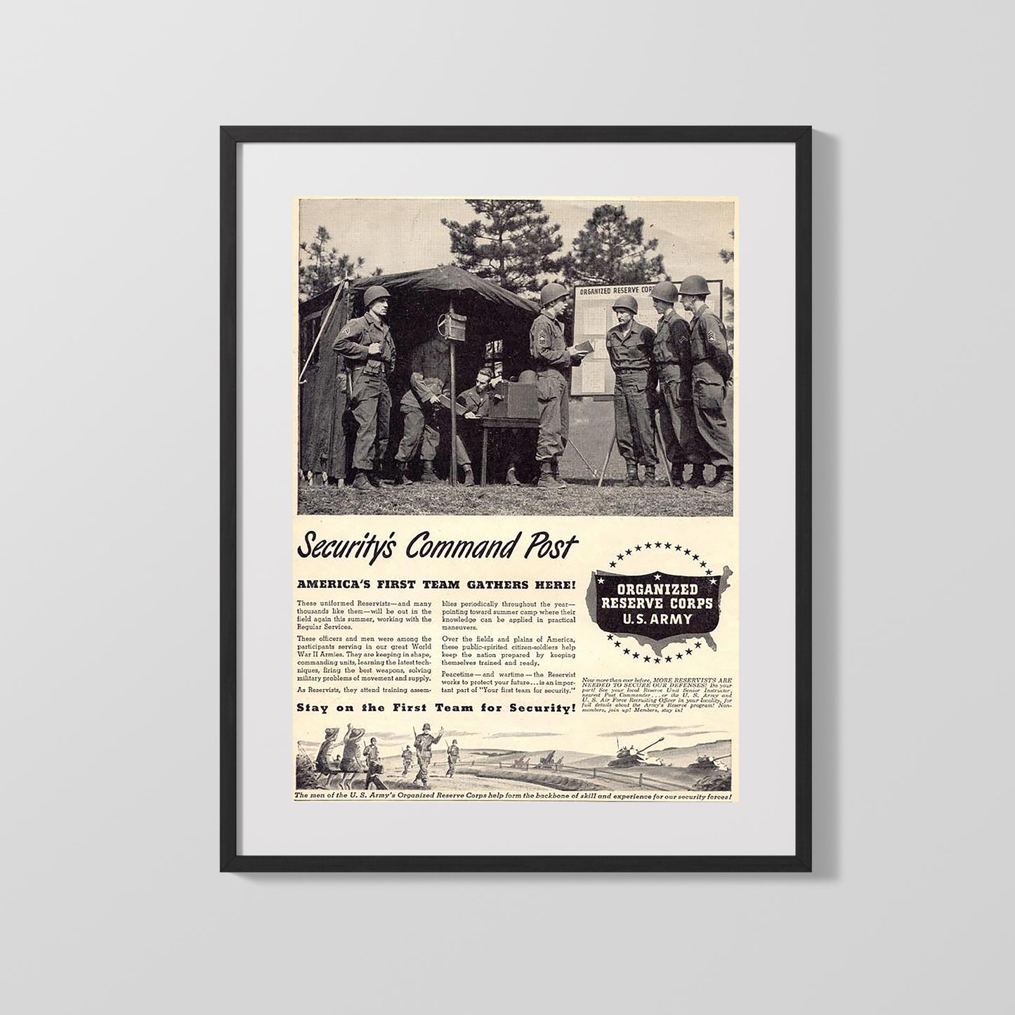 Vintage War Poster - Securitys Command Post