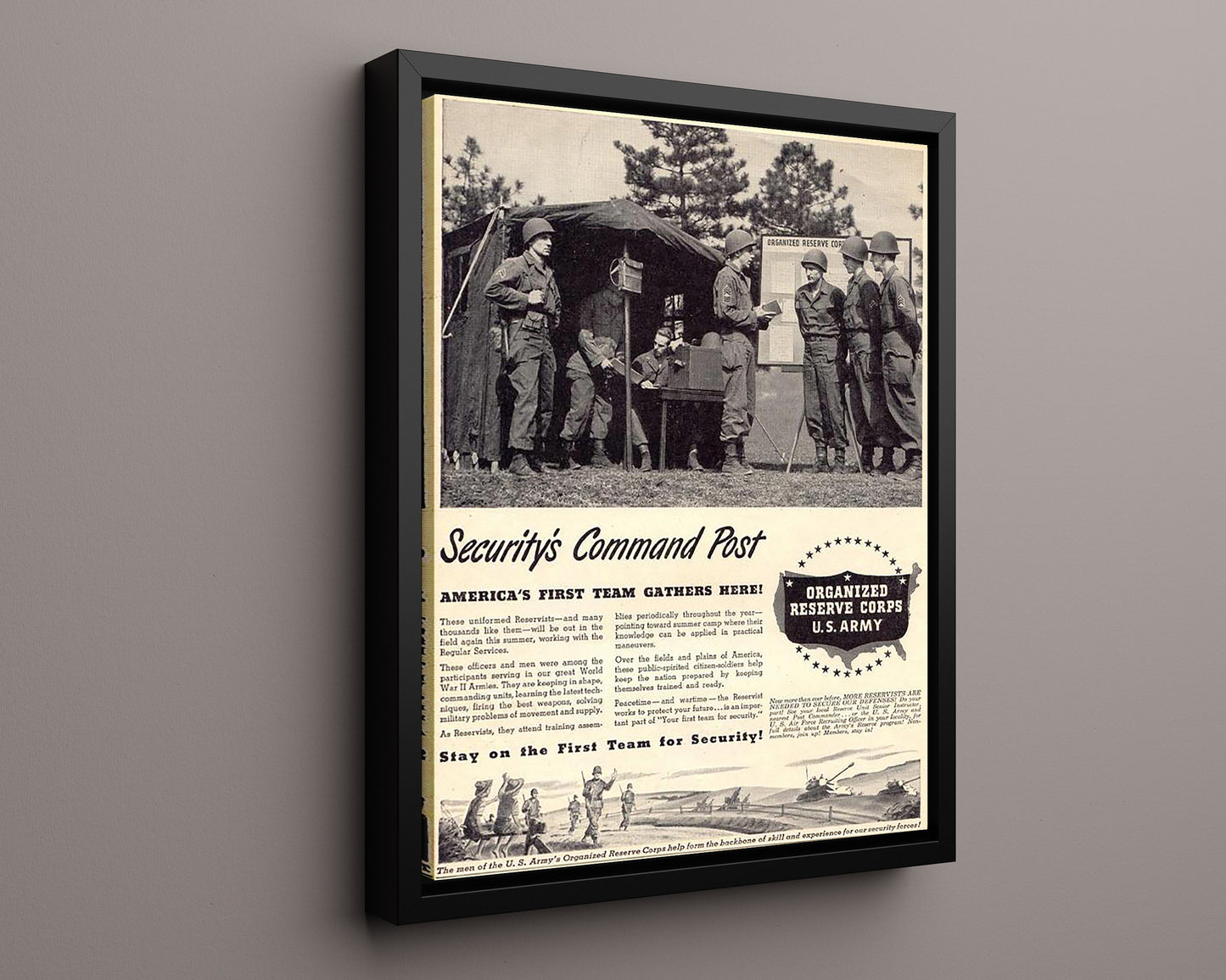 Vintage War Poster - Securitys Command Post