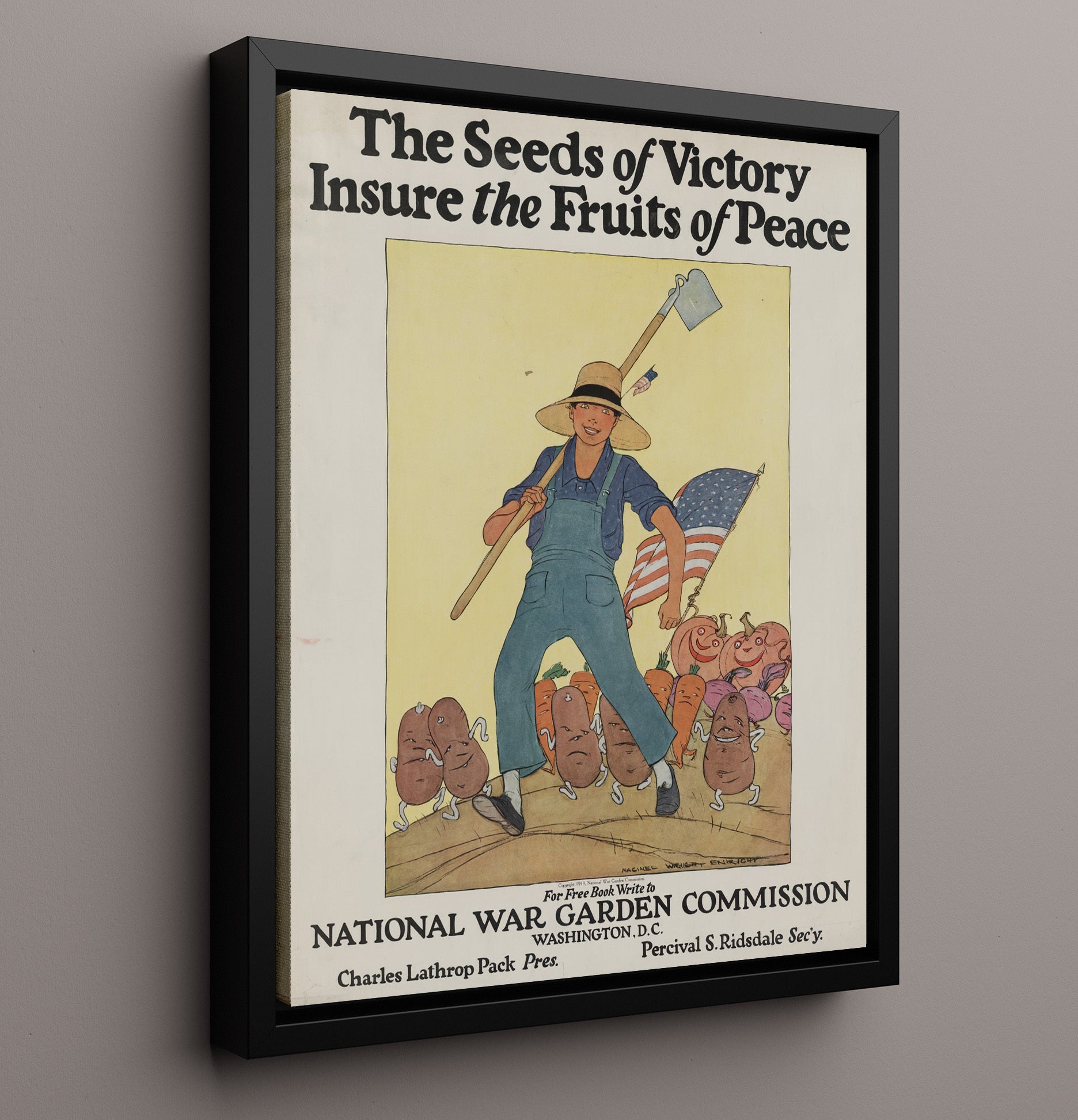 Seeds of Victory Insure the Fruits of Peace from the War Garden Commission war poster wall art 16x20 Framed Canvas
