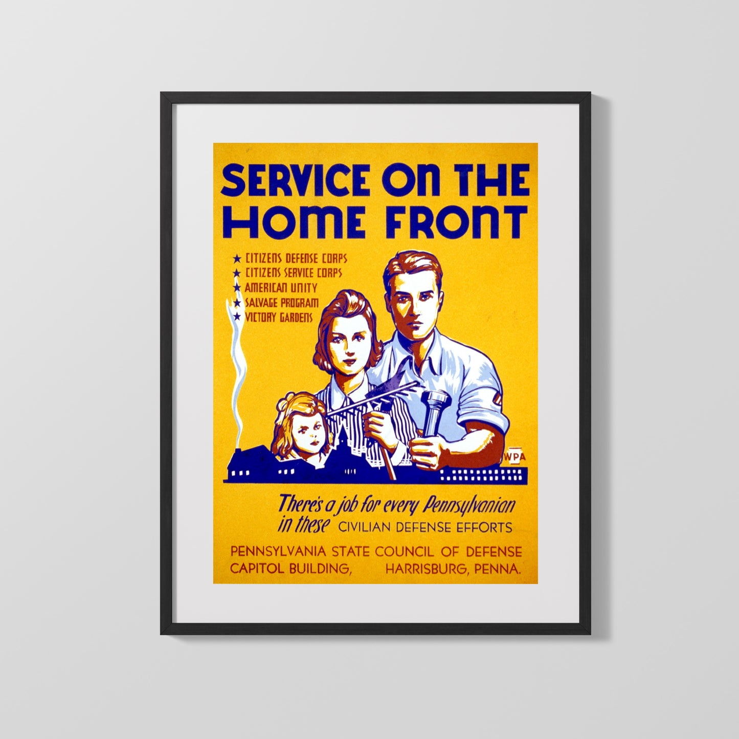 Vintage War Poster - Service on the Home Front in Pennsylvania