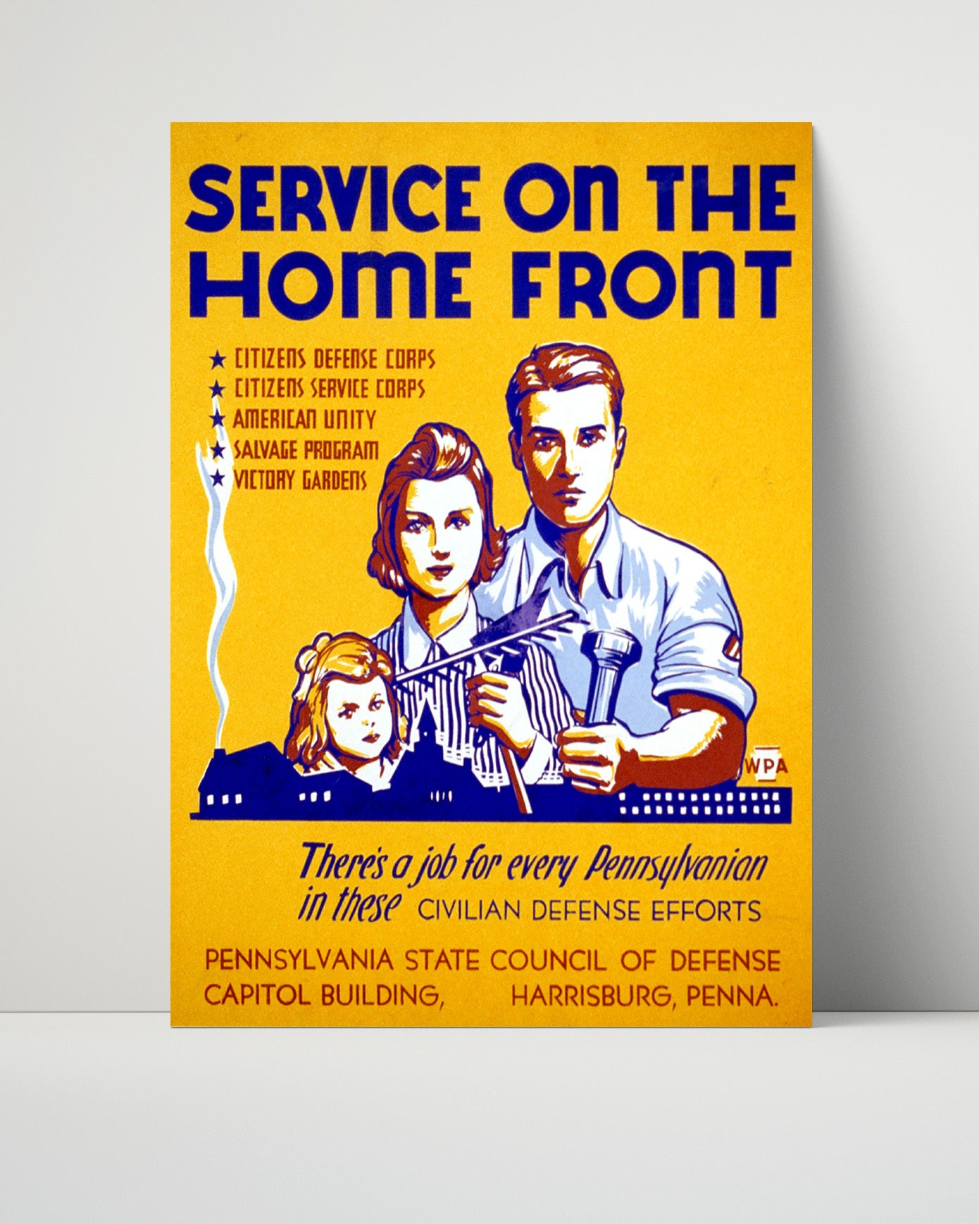 Vintage War Poster - Service on the Home Front in Pennsylvania