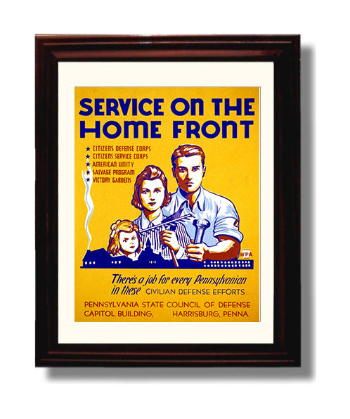 Vintage War Poster - Service on the Home Front in Pennsylvania