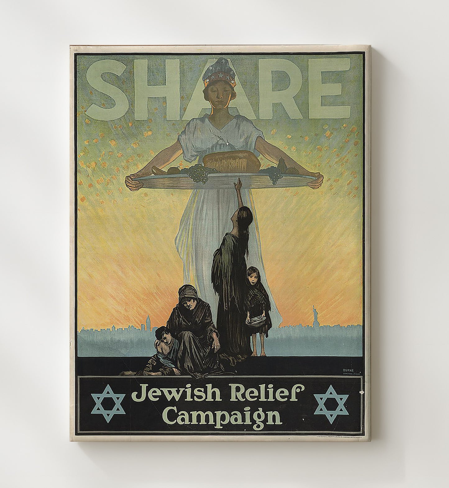 Share in the Jewish Relief Campaign war poster wall art 20x24 Canvas