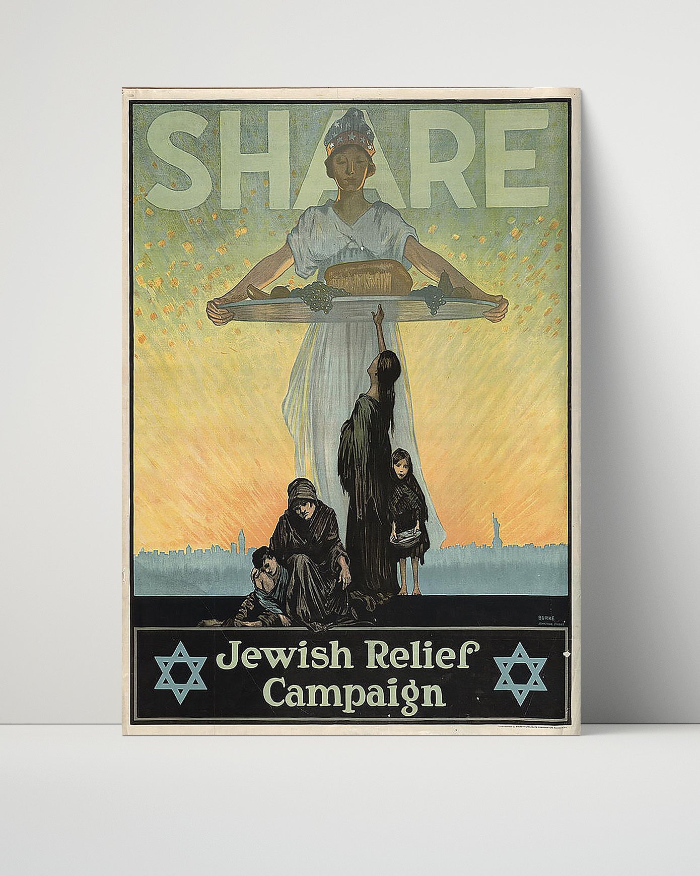 Vintage War Poster Unframed- Share in the Jewish Relief Campaign