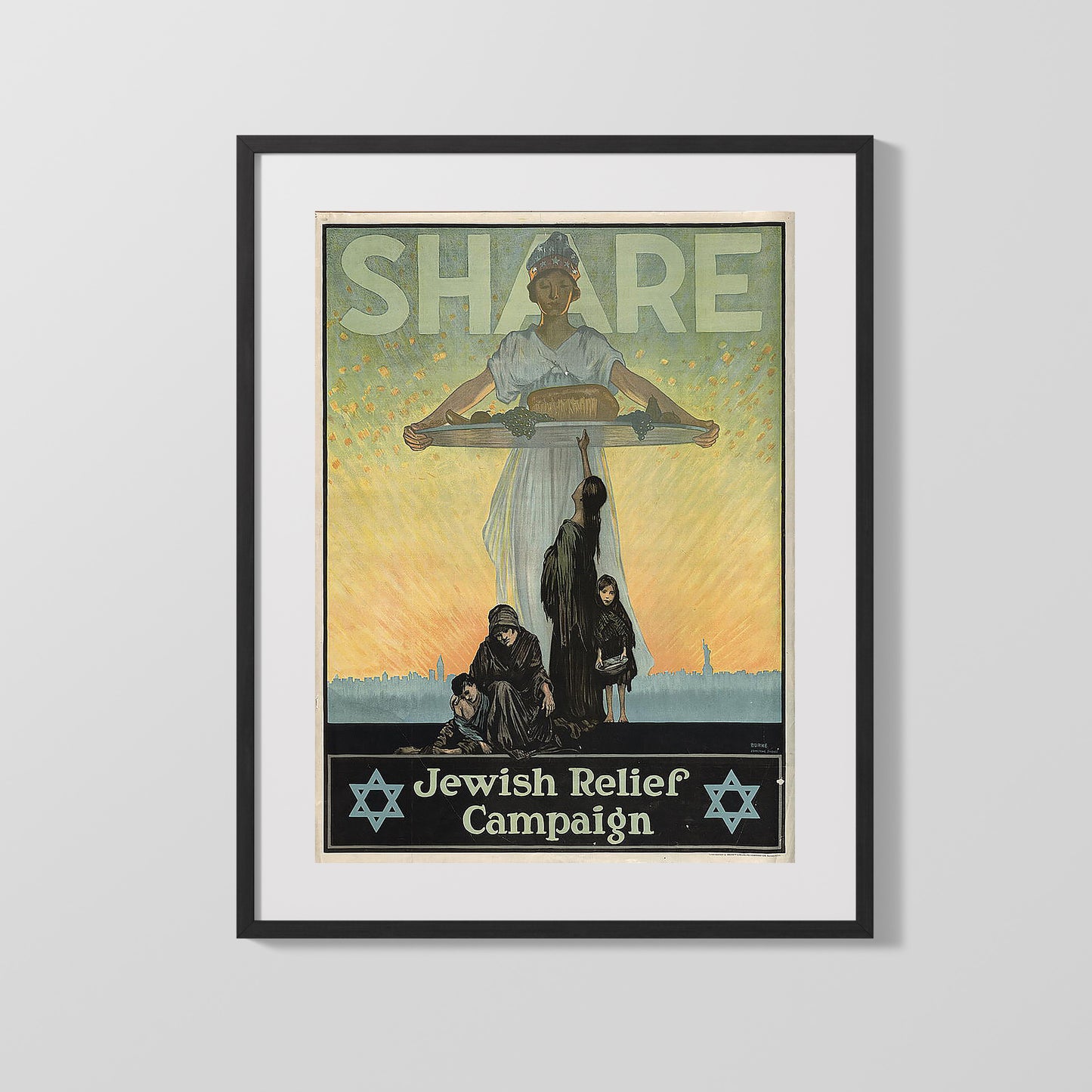 Vintage War Poster - Share in the Jewish Relief Campaign