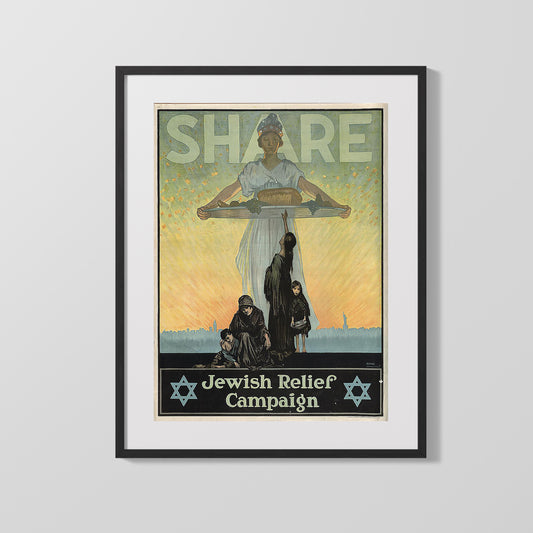 Vintage War Poster - Share in the Jewish Relief Campaign