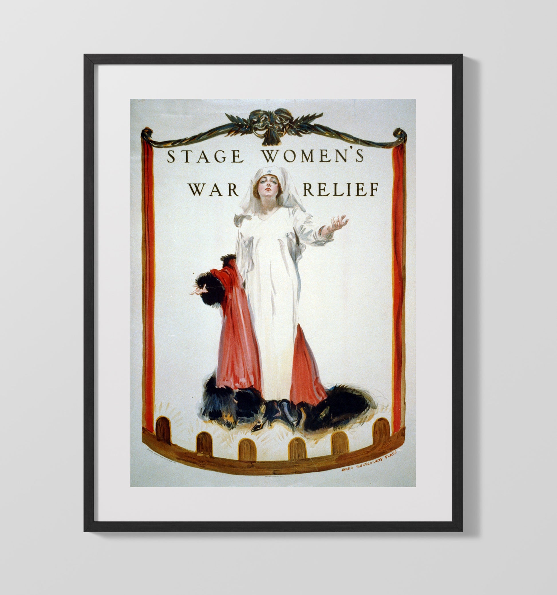 Stage Women's War Relief war poster wall art 16x20 Gallery Frame