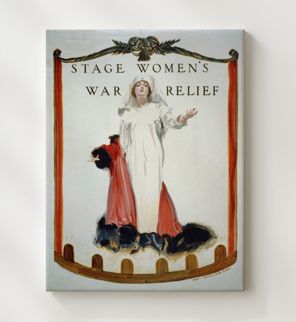 Stage Womens War Relief vintage war poster canvas wall art 20x24 Canvas