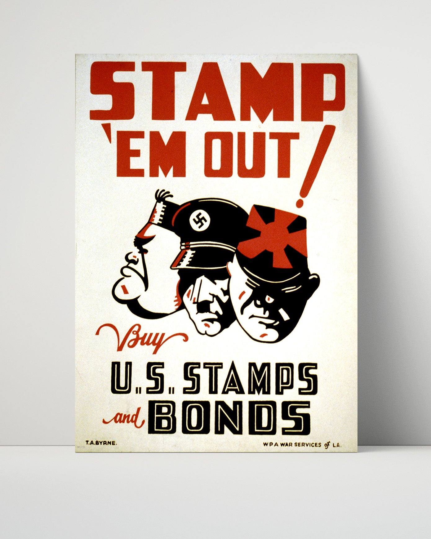 Vintage War Poster - Stamp Em Out Invest in US Bonds