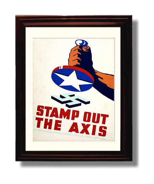 Stamp Out Axis - Crush 'Em war poster wall art 8x10 Beveled Frame
