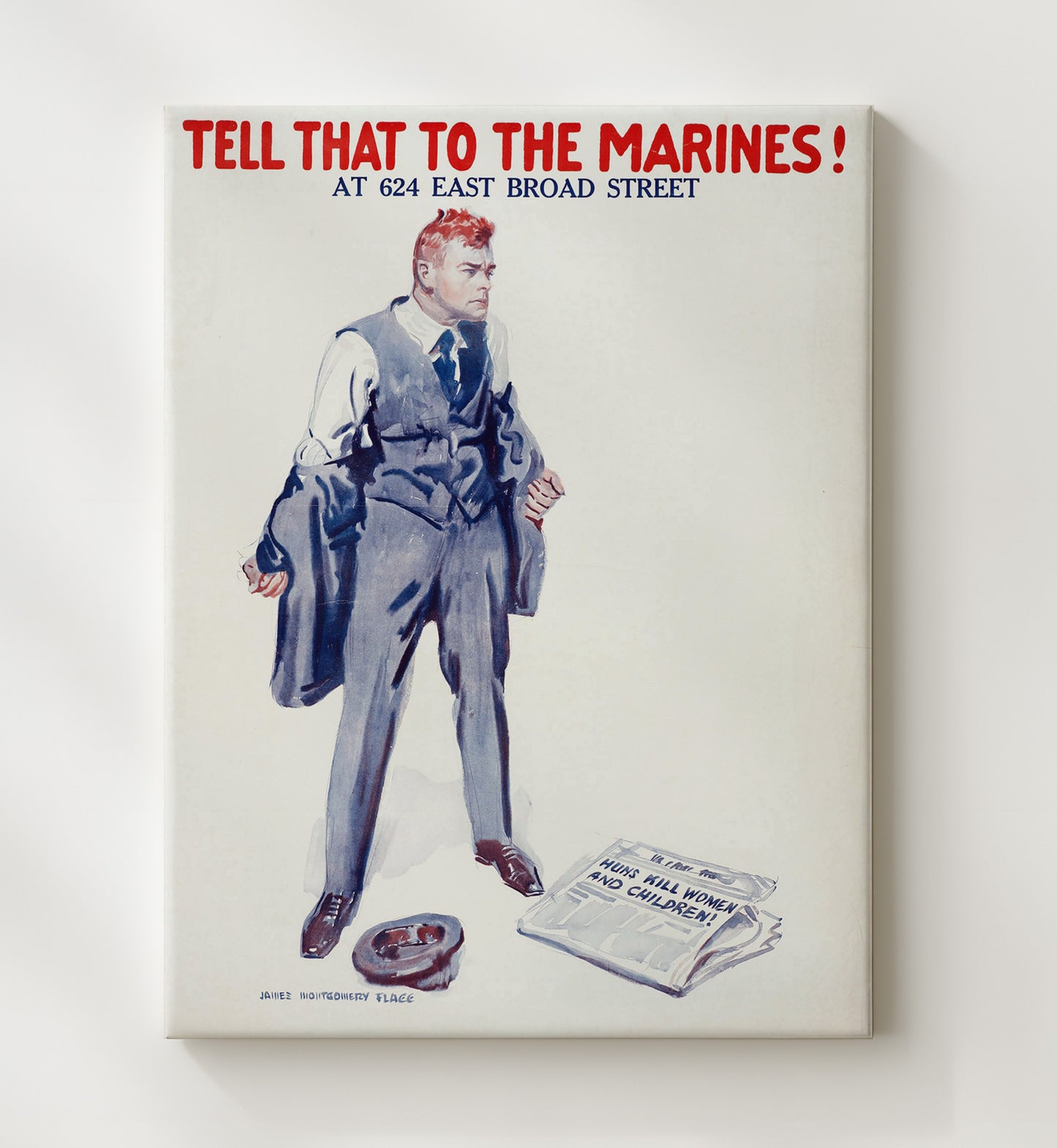 Tell That To The Marines war poster wall art 20x24 Canvas