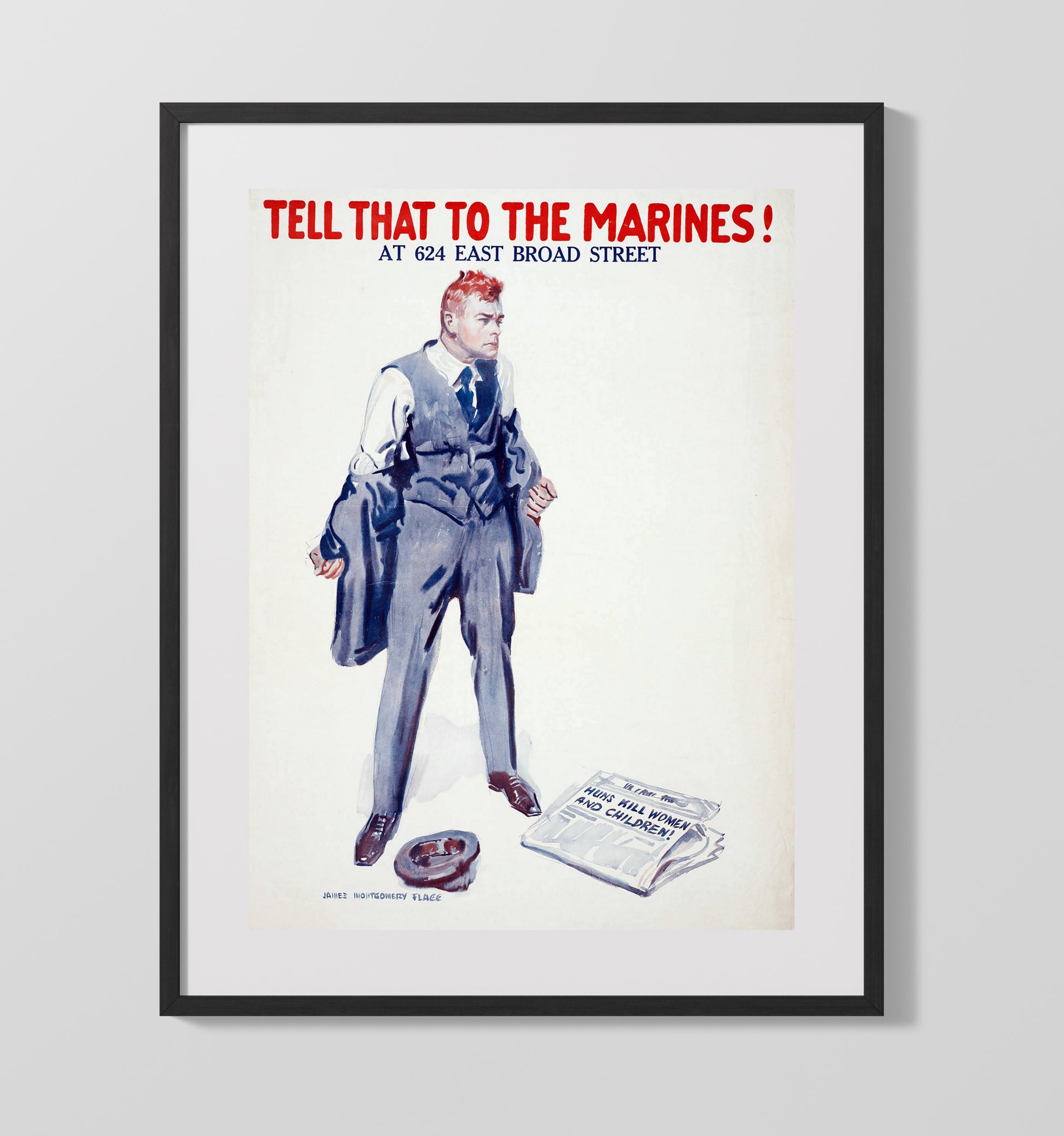Tell That To The Marines war poster wall art 16x20 Gallery Frame