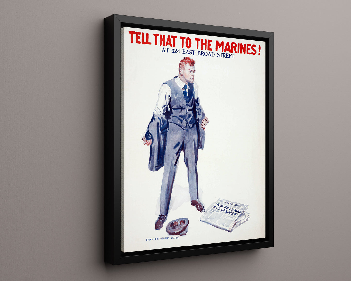 Vintage War Poster - Tell That To The Marines