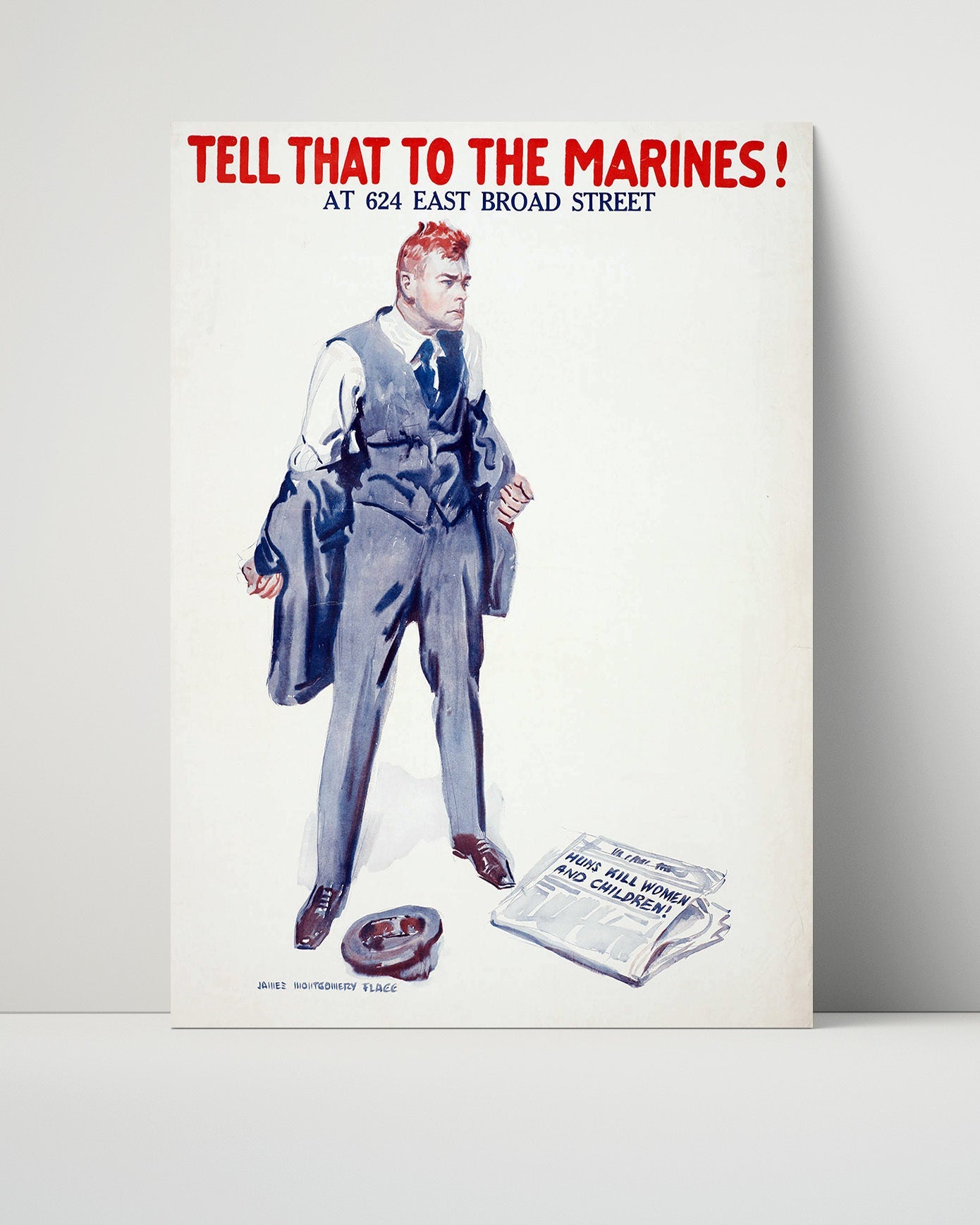 Vintage War Poster Unframed- Tell That To The Marines