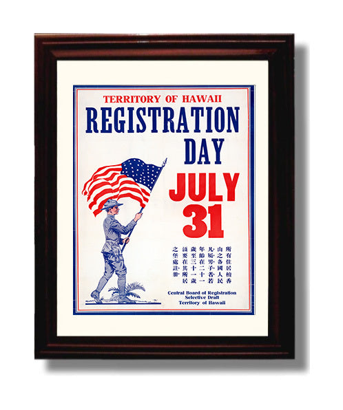 Vintage War Poster - Territory of Hawaii Registration Day