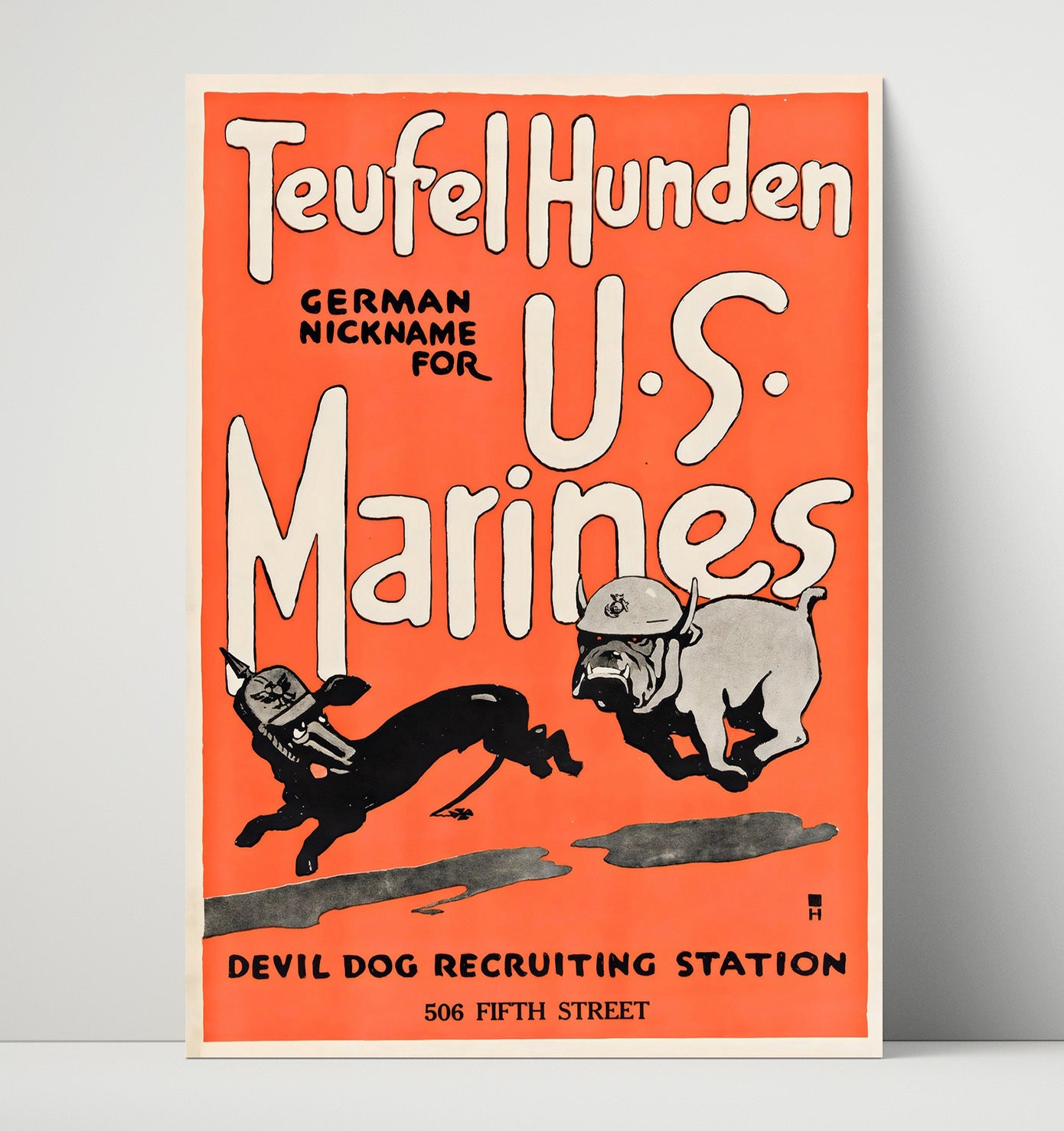 Teufel Hunden Marines - Devil Dogs war poster wall art 16x20 Unframed Print