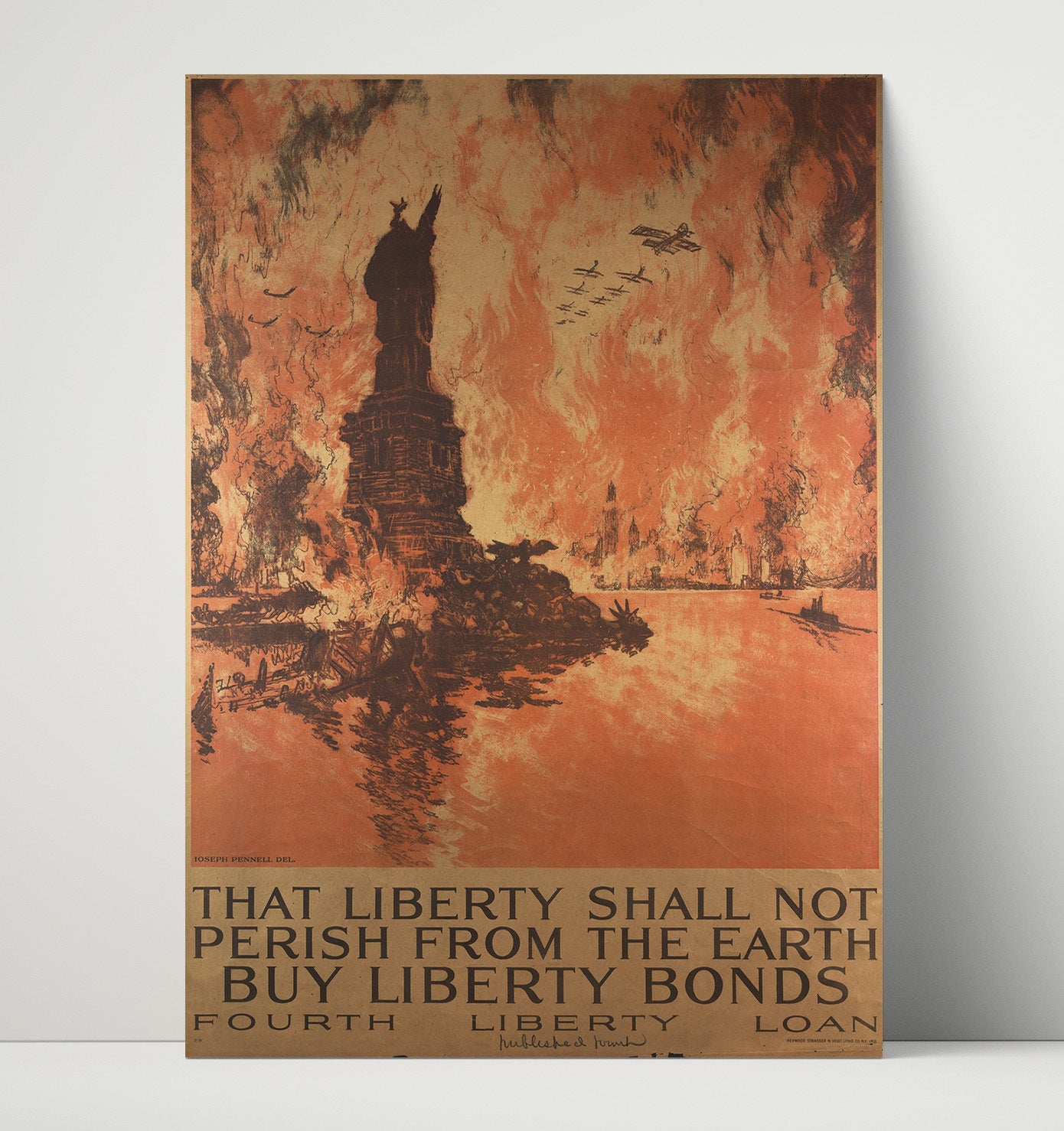 Vintage War Poster - That Liberty Shall Not Perish so Buy Liberty Bonds Vintage War Wall Art - 16x20 Unframed Print