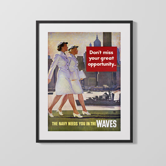 Vintage War Poster - The Navy Needs You In The Waves