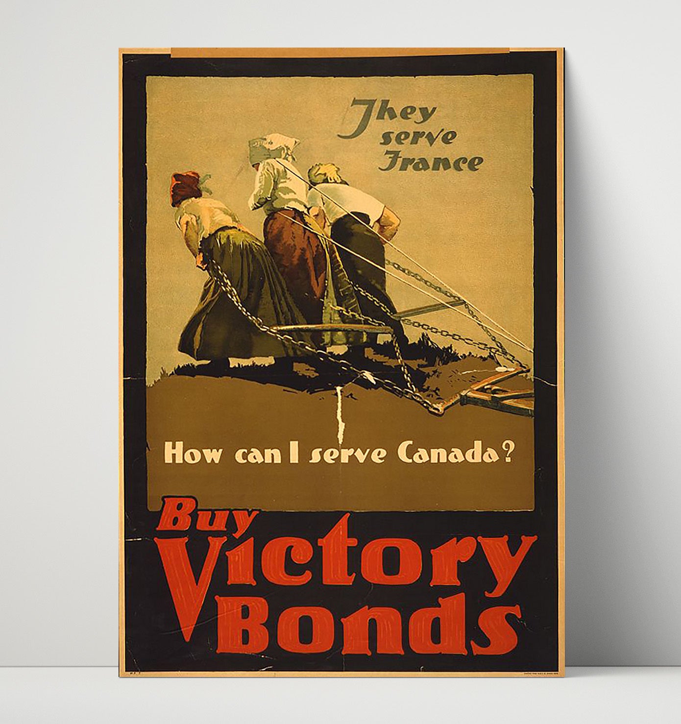Vintage War Poster - They Serve France Vintage War Wall Art - 16x20 Unframed Print