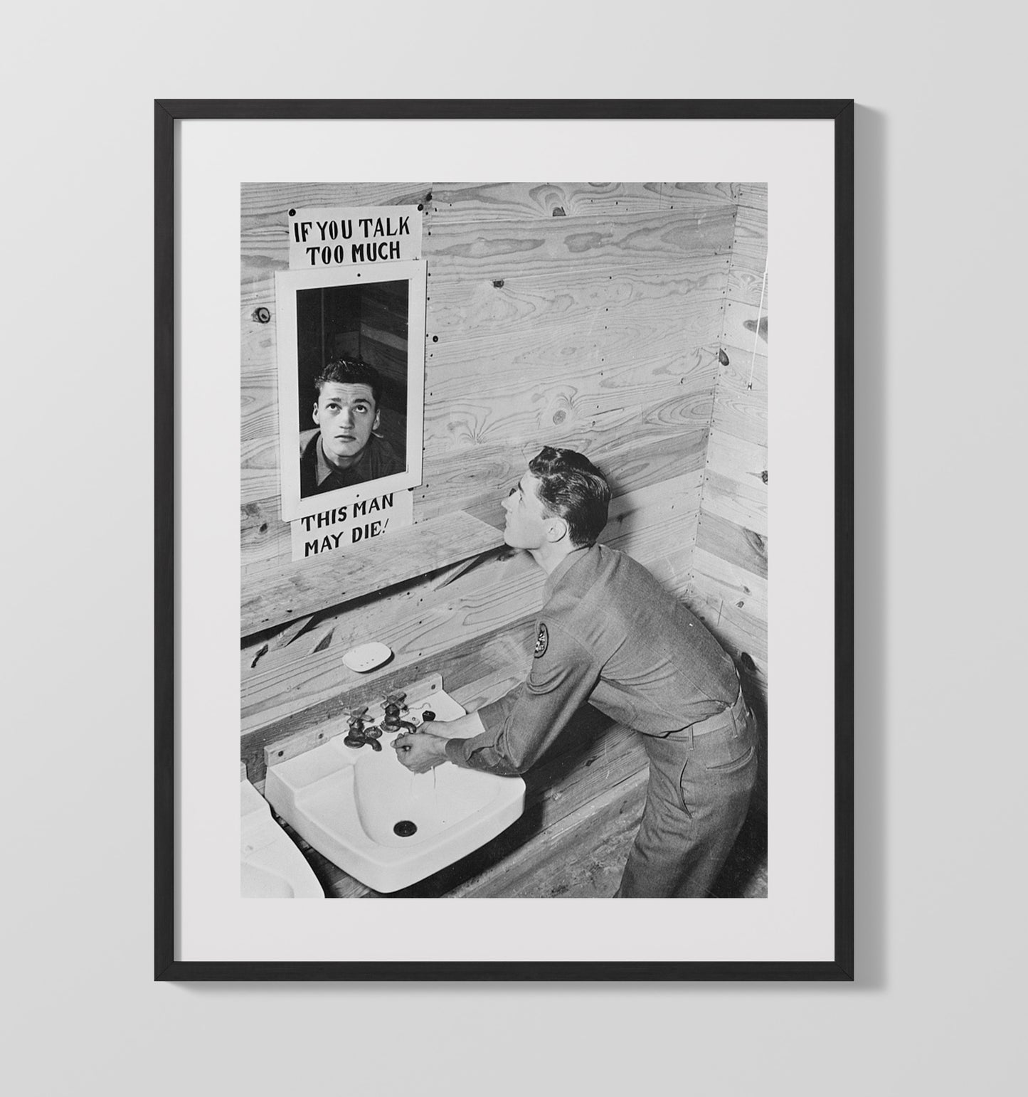 Vintage War Poster - This Man May Die Vintage War Wall Art - 16x20 Gallery Frame