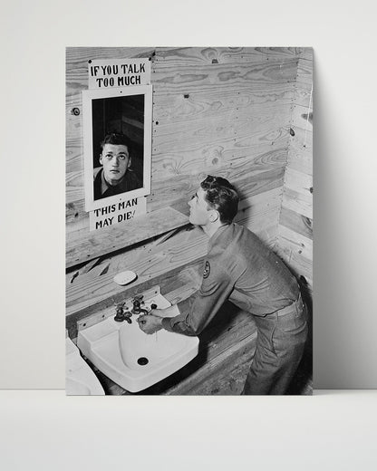 Vintage War Poster Unframed- This Man May Die