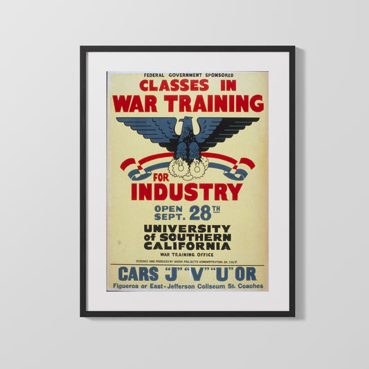 Vintage War Poster - USC Classes for War Training