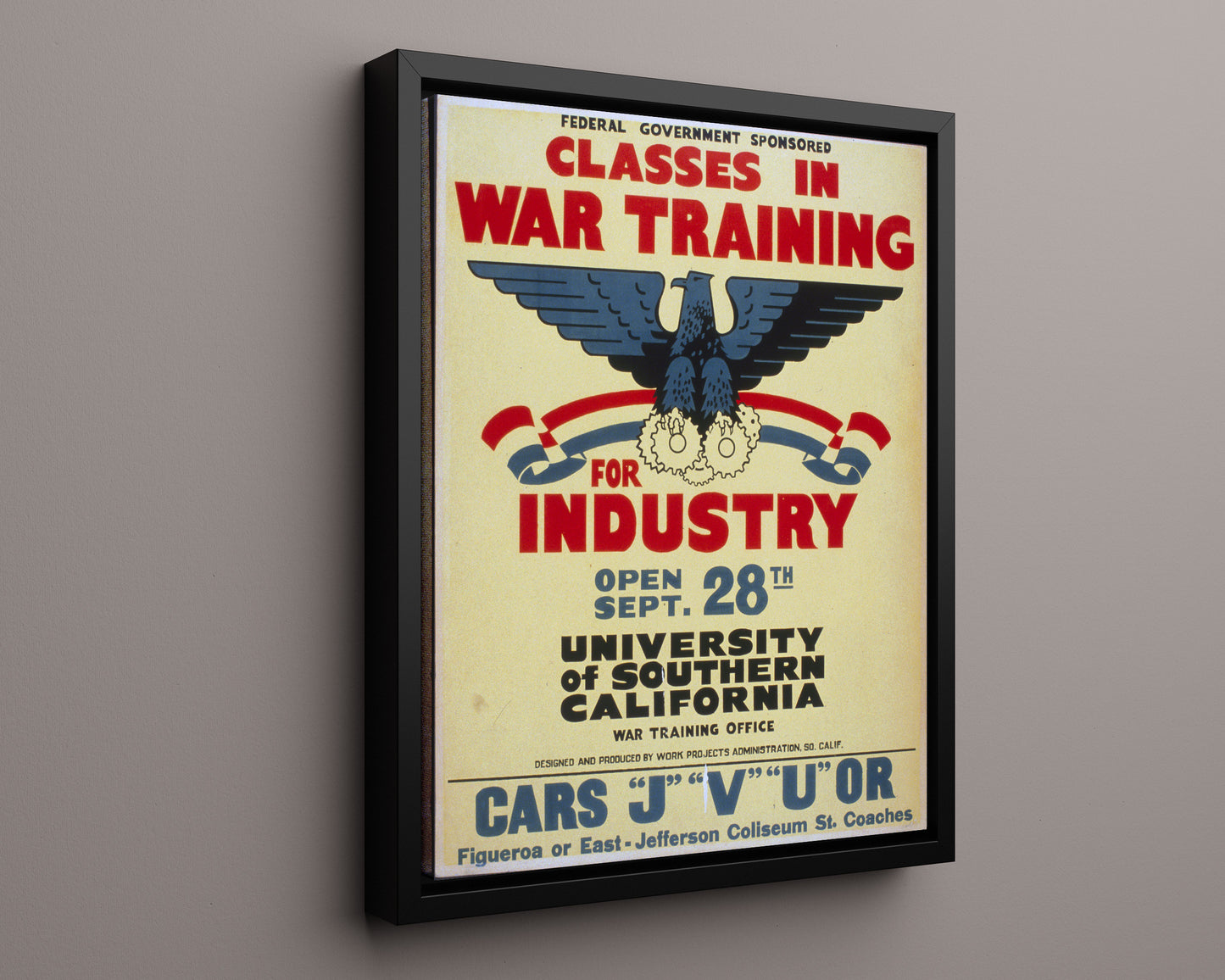 Vintage War Poster - U.S. Marines Service - Land and Sea