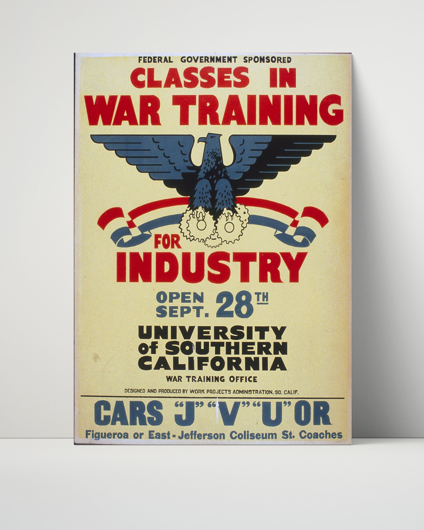 Vintage War Poster - U.S. Marines Service - Land and Sea