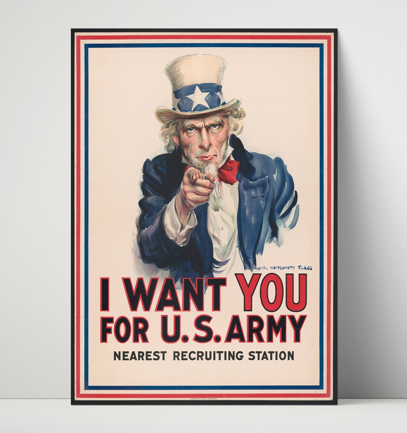 Uncle Sam I Want You war poster wall art 16x20 Unframed Print