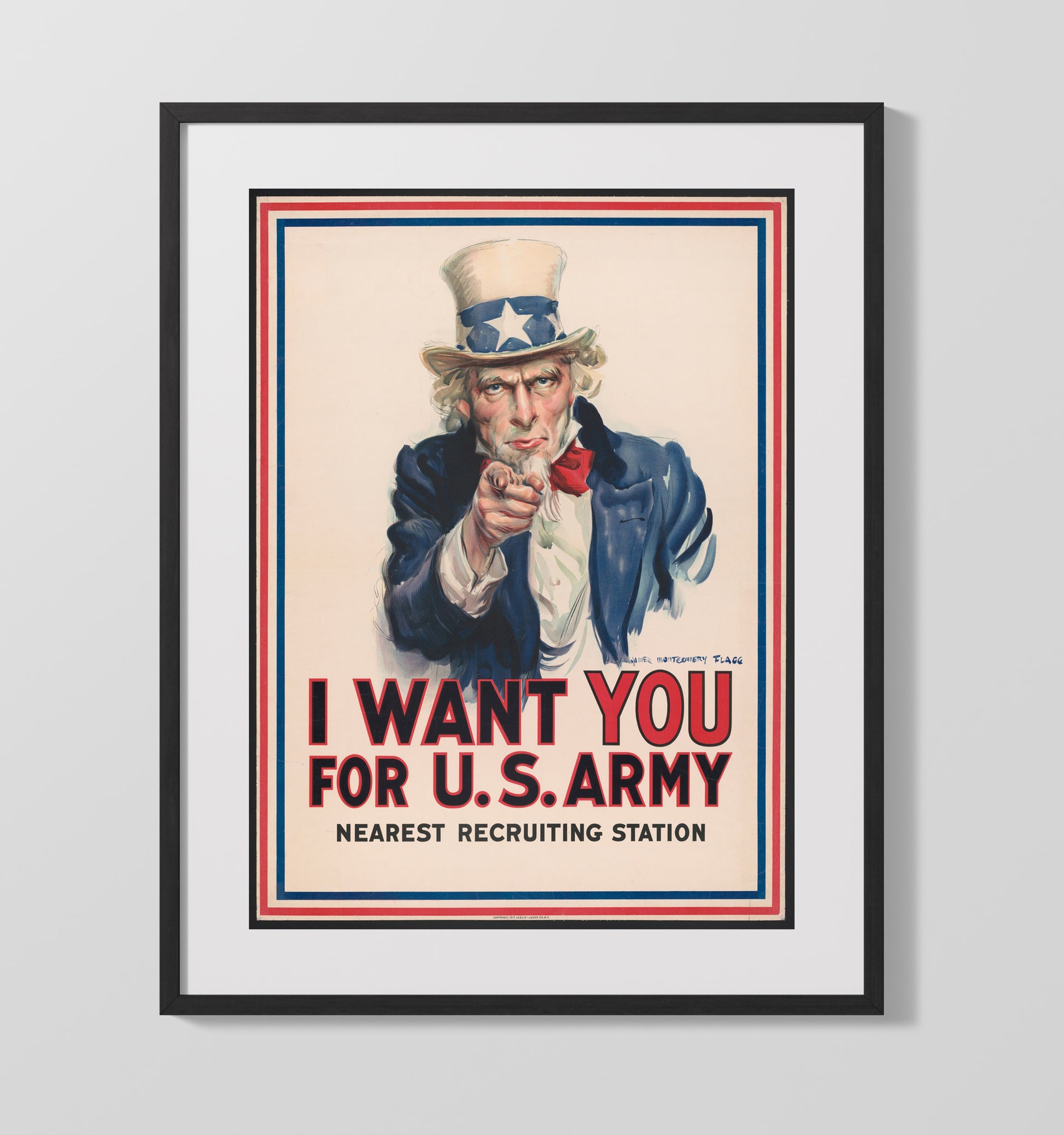 Uncle Sam I Want You war poster wall art 16x20 Gallery Frame