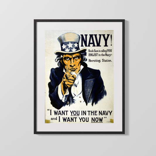 Vintage War Poster - Uncle Sam Is Calling You for the Navy