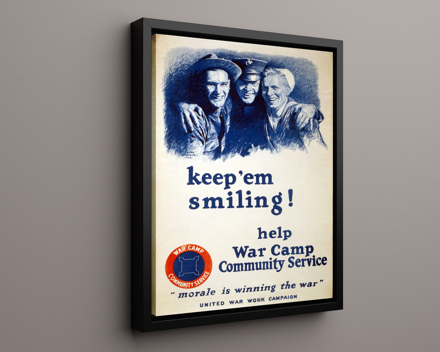 Vintage War Poster - United We Win with American Workers