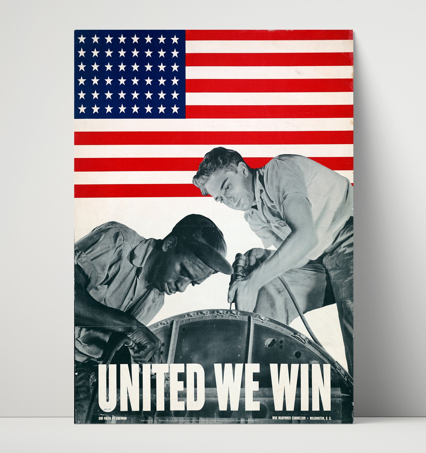 United We Win with American Workers war poster wall art 16x20 Unframed Print