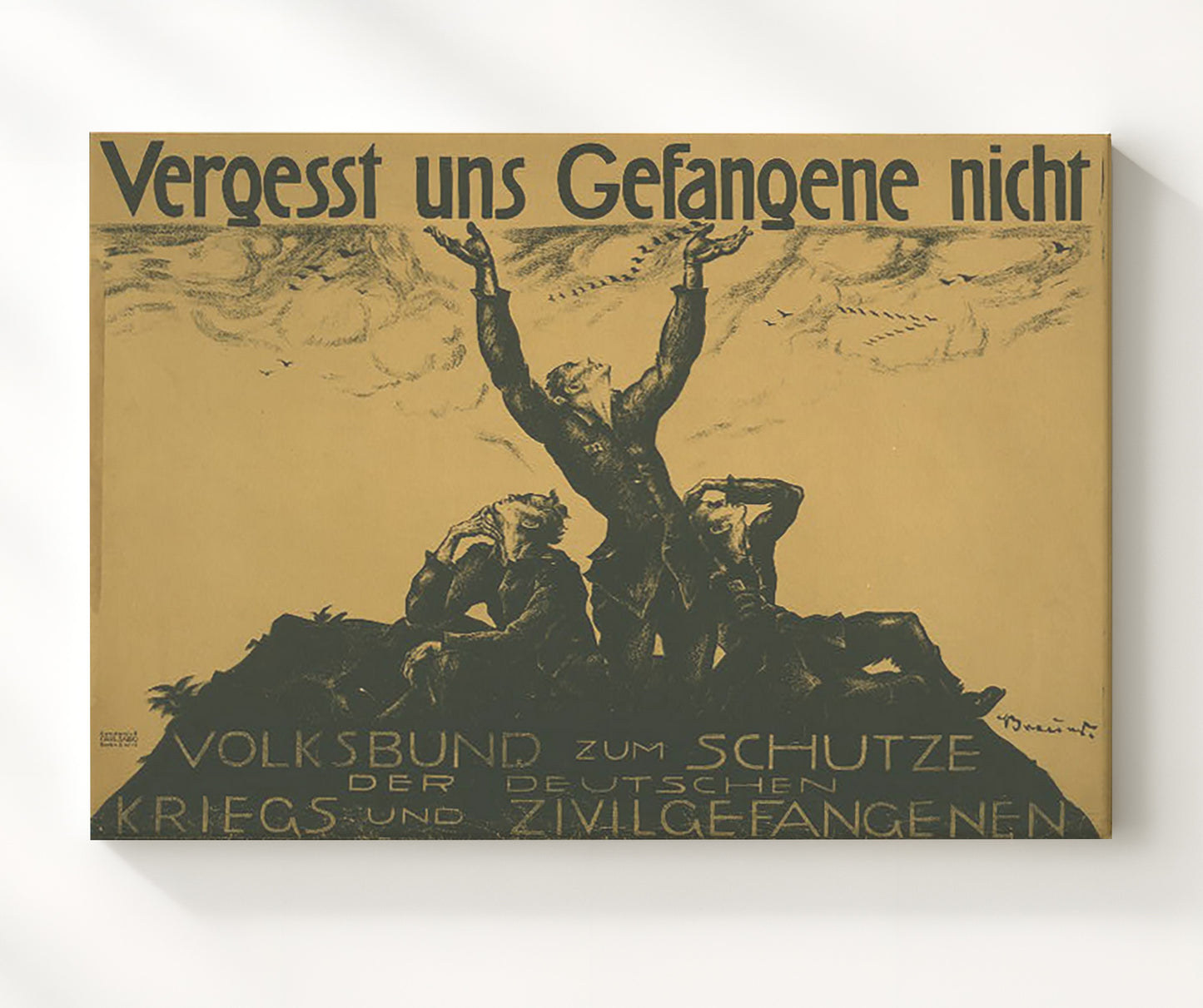 Vergesst uns Gefangene Nicht - Don't forget the prisoners war poster wall art 20x24 Canvas