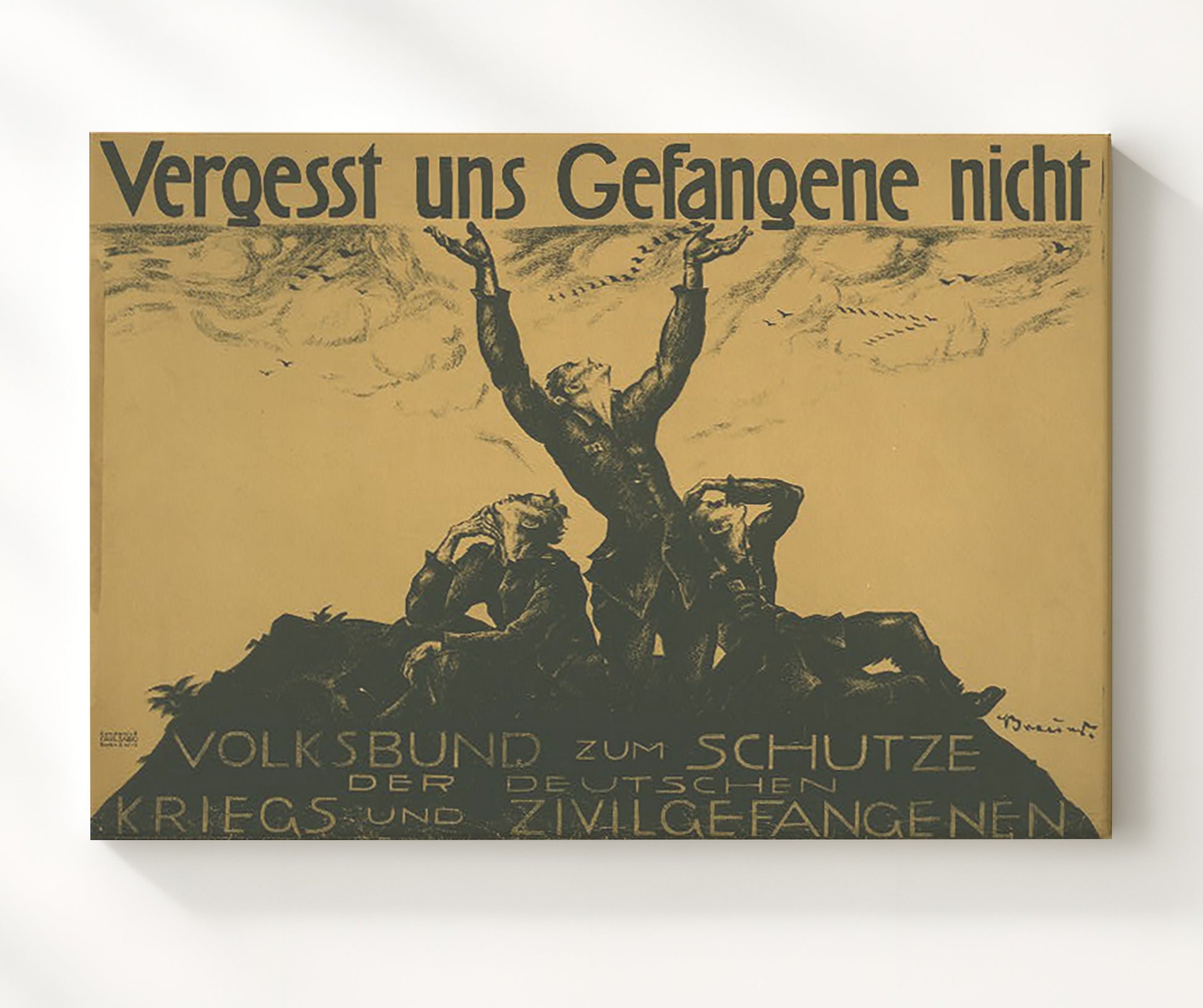 Vergesst uns Gefangene Nicht - Don't forget the prisoners war poster wall art 20x24 Canvas