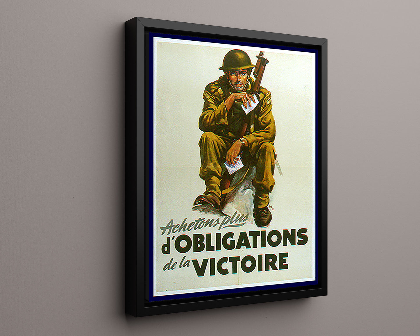 Vintage War Poster - Victory Bonds Canada - Soldier with Bonds