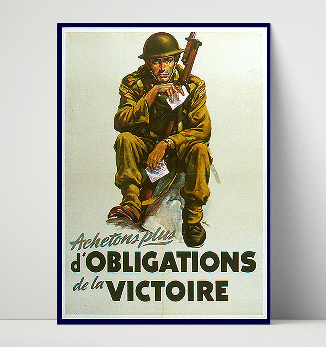 Victory Bonds Canada - Soldier with Bonds war poster wall art 16x20 Unframed Print