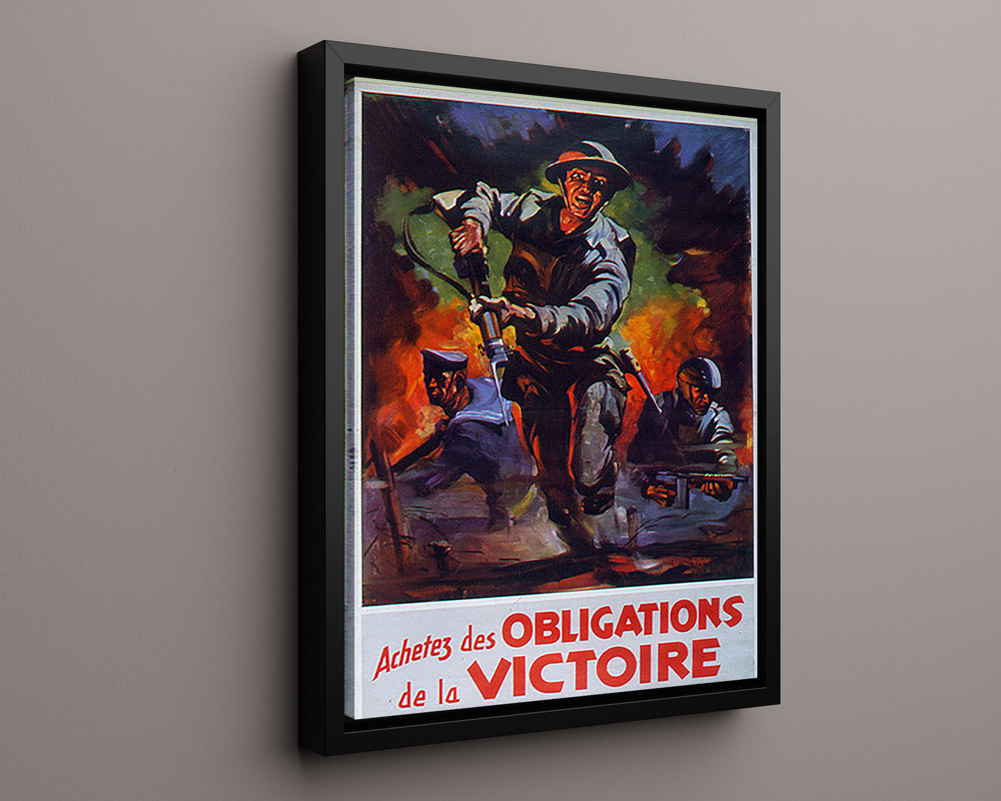 Vintage War Poster - Victory Bonds France - Soldiers on the March