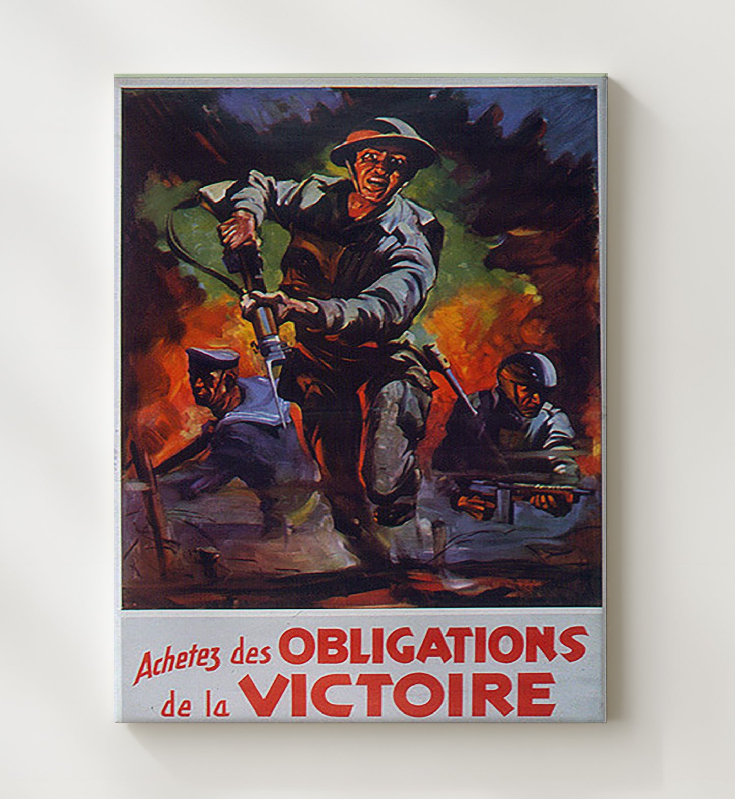 Victory Bonds France - Soldiers on the March war poster wall art 20x24 Canvas