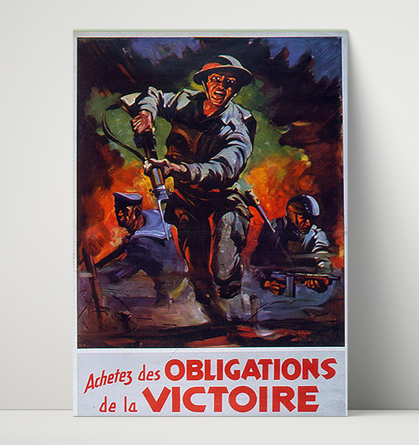 Victory Bonds France - Soldiers on the March war poster wall art 16x20 Unframed Print