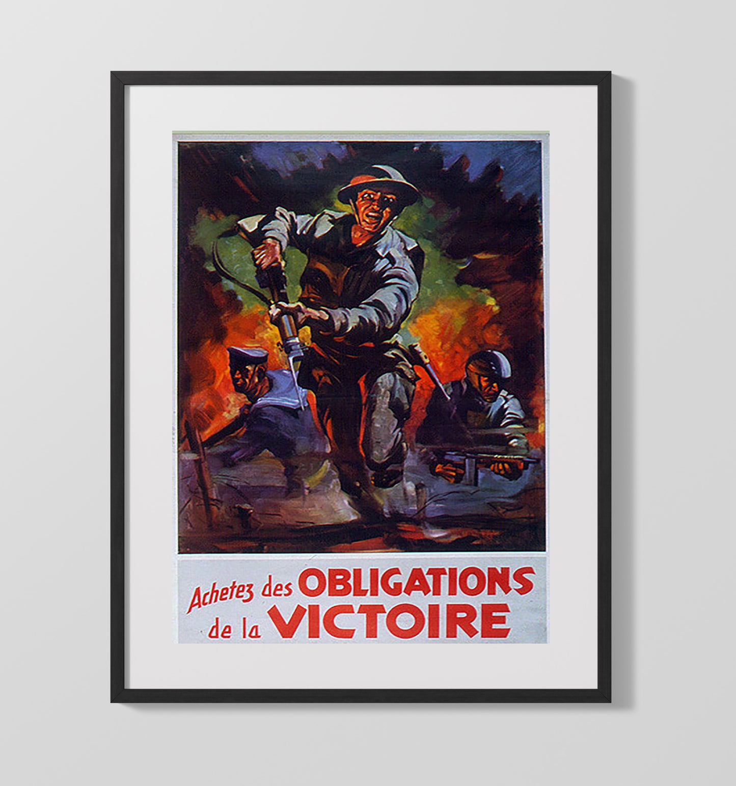 Victory Bonds France - Soldiers on the March war poster wall art 16x20 Gallery Frame