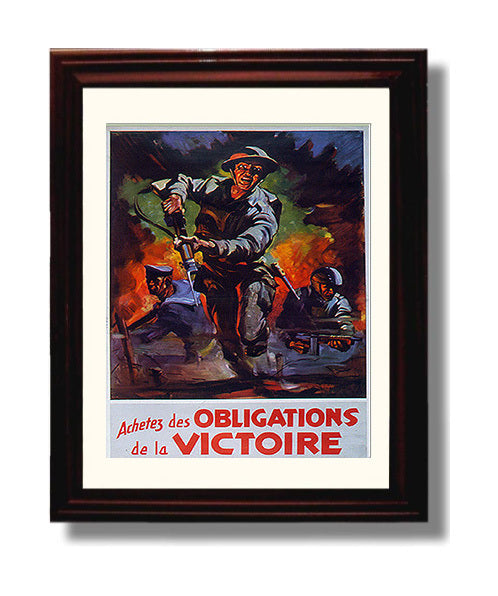 Vintage War Poster - Victory Bonds France - Soldiers on the March