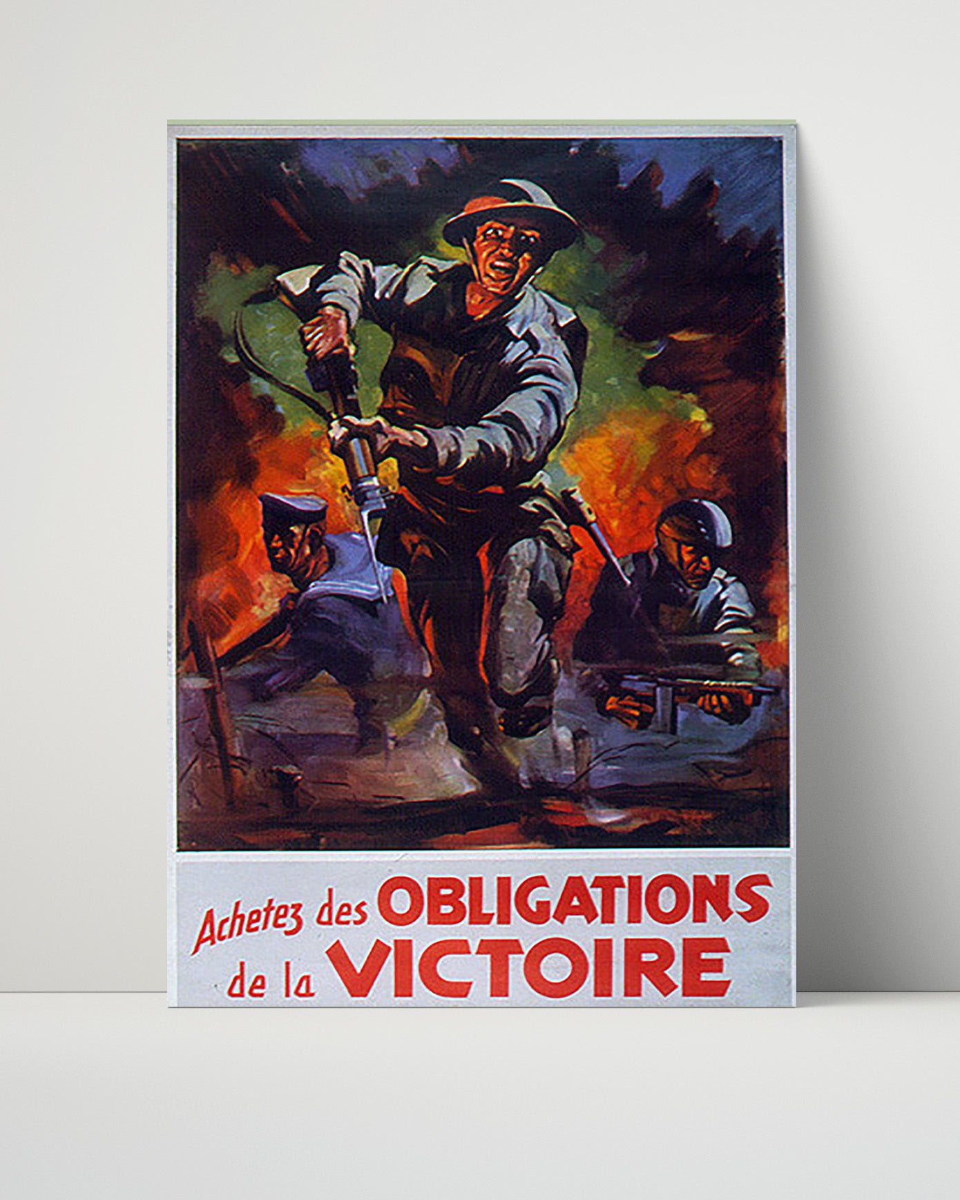 Vintage War Poster - Victory Bonds France - Soldiers on the March