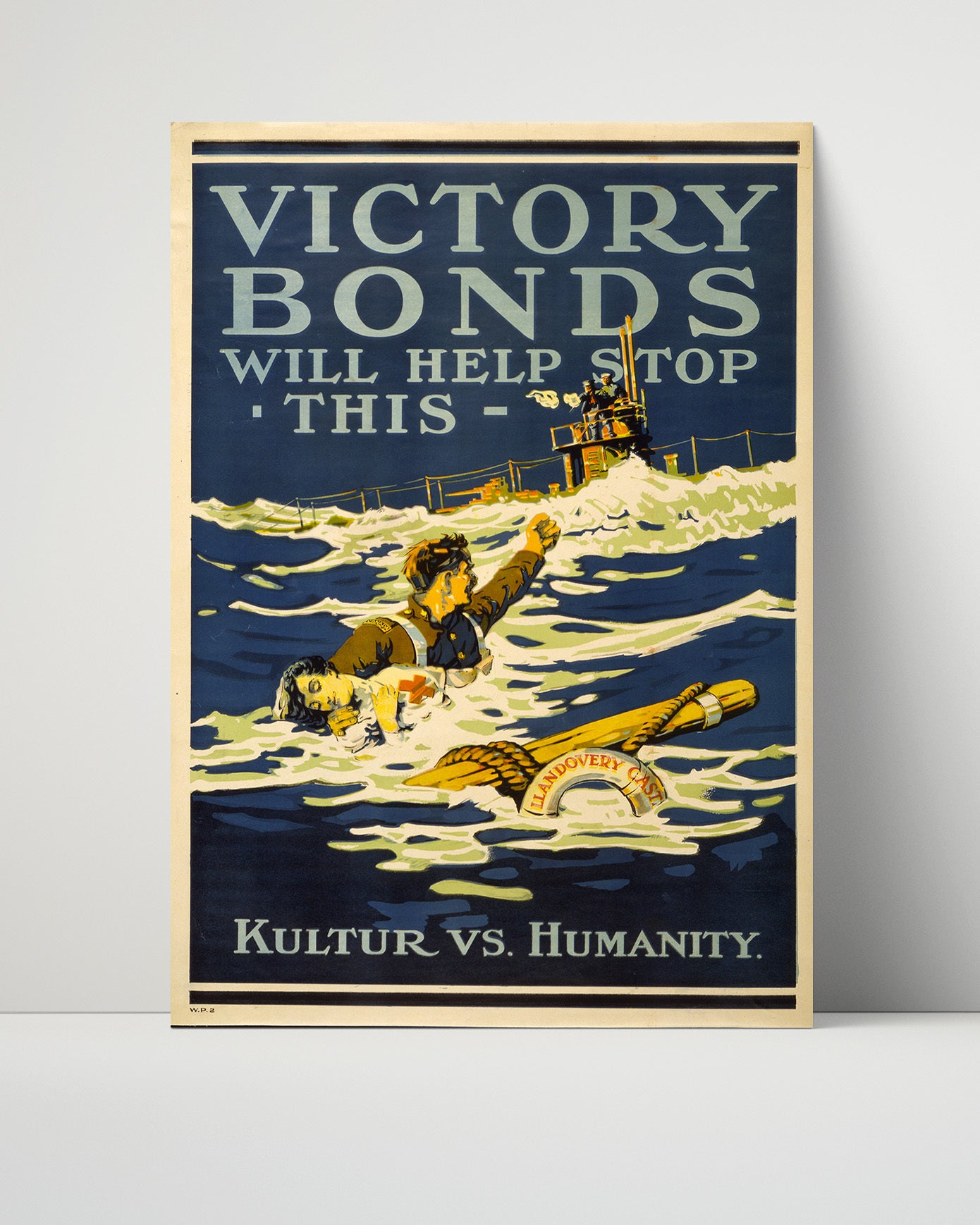 Vintage War Poster - Victory Bonds Will Stop This Kultur vs Humanity