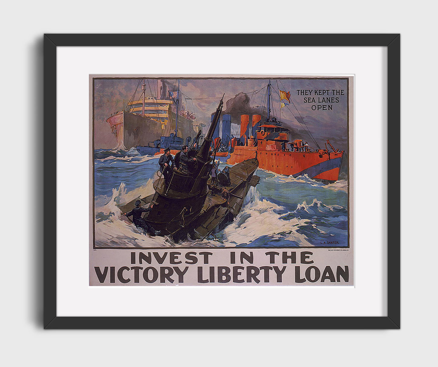 Victory Loan - Bank on Freedom war poster wall art 16x20 Gallery Frame