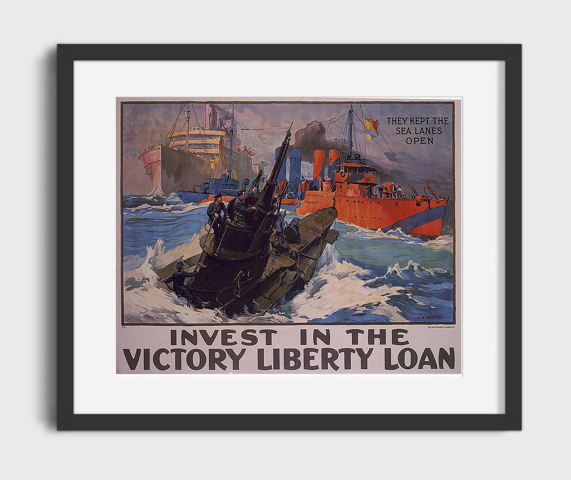 Victory Loan - Bank on Freedom war poster wall art 16x20 Gallery Frame