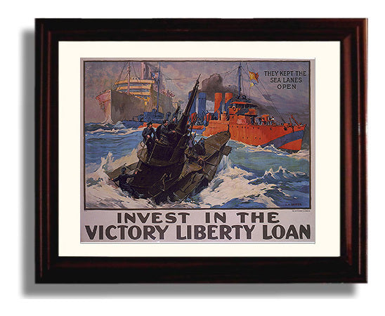 Victory Loan - Bank on Freedom war poster wall art 8x10 Beveled Frame