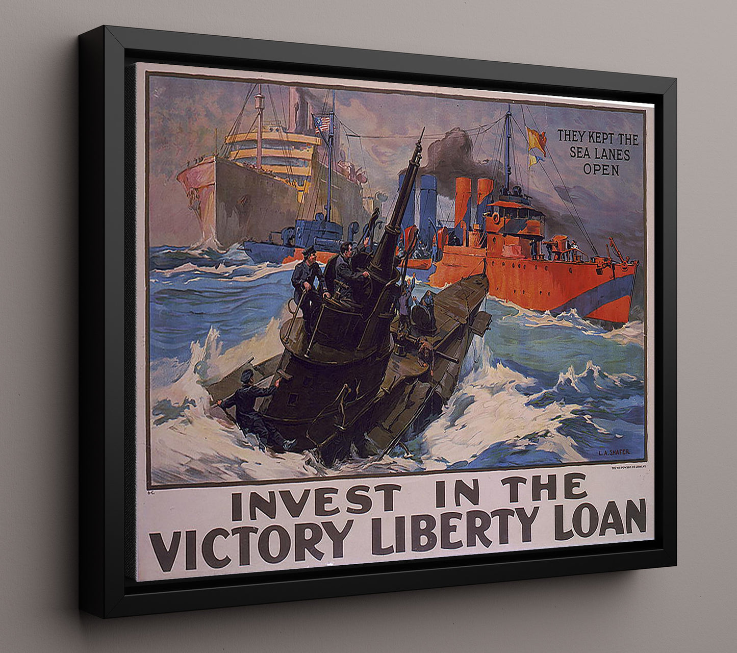 Victory Loan - Bank on Freedom war poster wall art 16x20 Framed Canvas